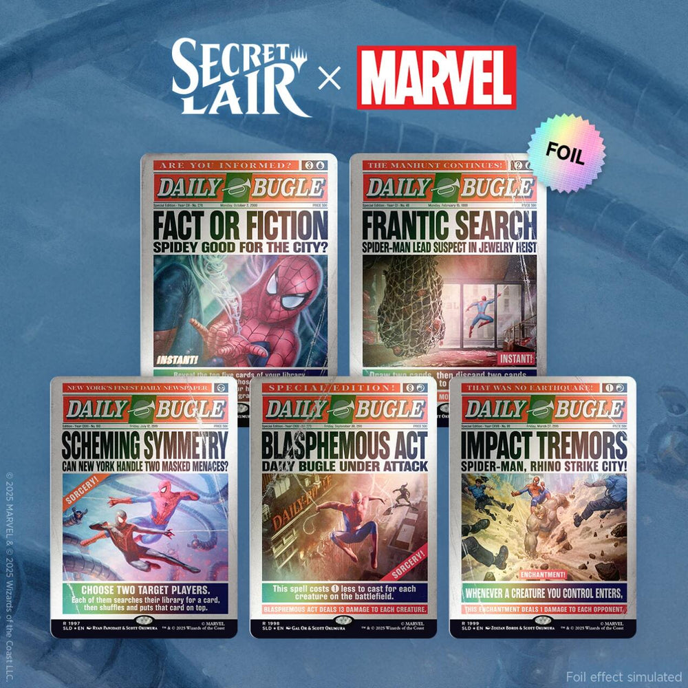 (Preorder) Secret Lair Drop: Secret Lair x Marvel's Spider-Man: Daily Bugle Breaking News (Rainbow Foil Edition) (ONLINE ORDER ONLY)