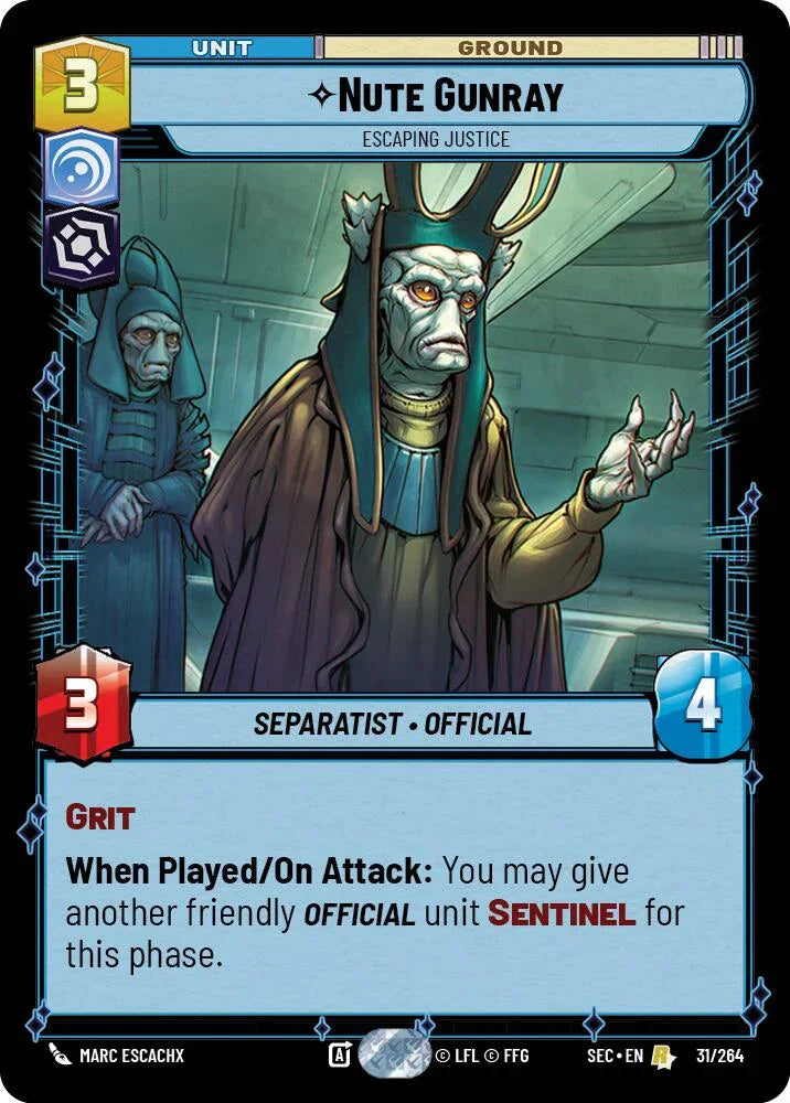 Nute Gunray - Escaping Justice (31/264) (31/264) [Secrets of Power] (ONLINE ORDER ONLY)