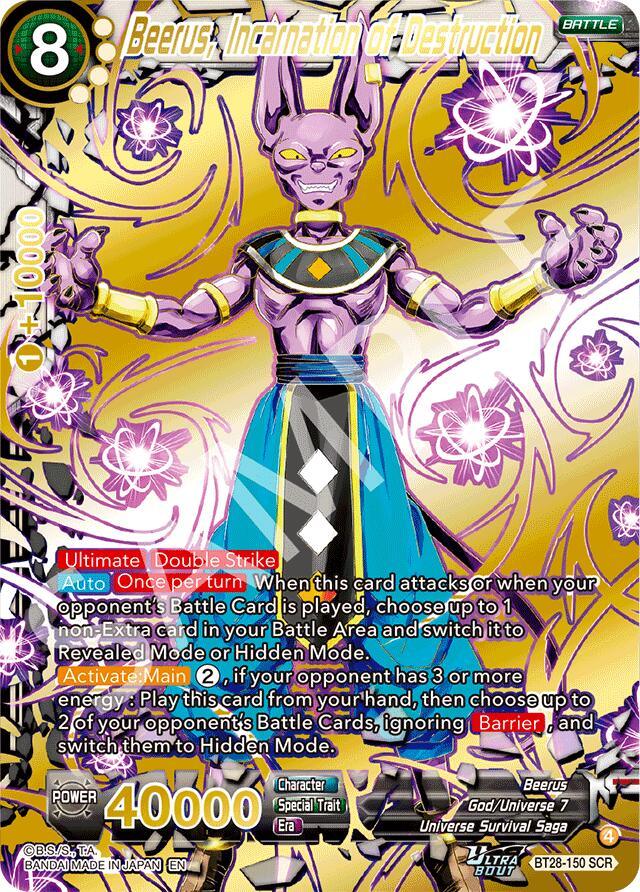 Beerus, Incarnation of Destruction (BT28-150) [Prismatic Clash] (ONLINE ORDER ONLY)