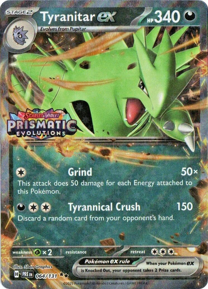 Tyranitar ex (064/131) (Prismatic Evolutions Stamp) [Miscellaneous Cards] (ONLINE ORDER ONLY)