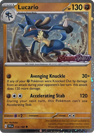 Lucario (114/198) (Scarely & Violet Stamp) [Miscellaneous Cards] (ONLINE ORDER ONLY)
