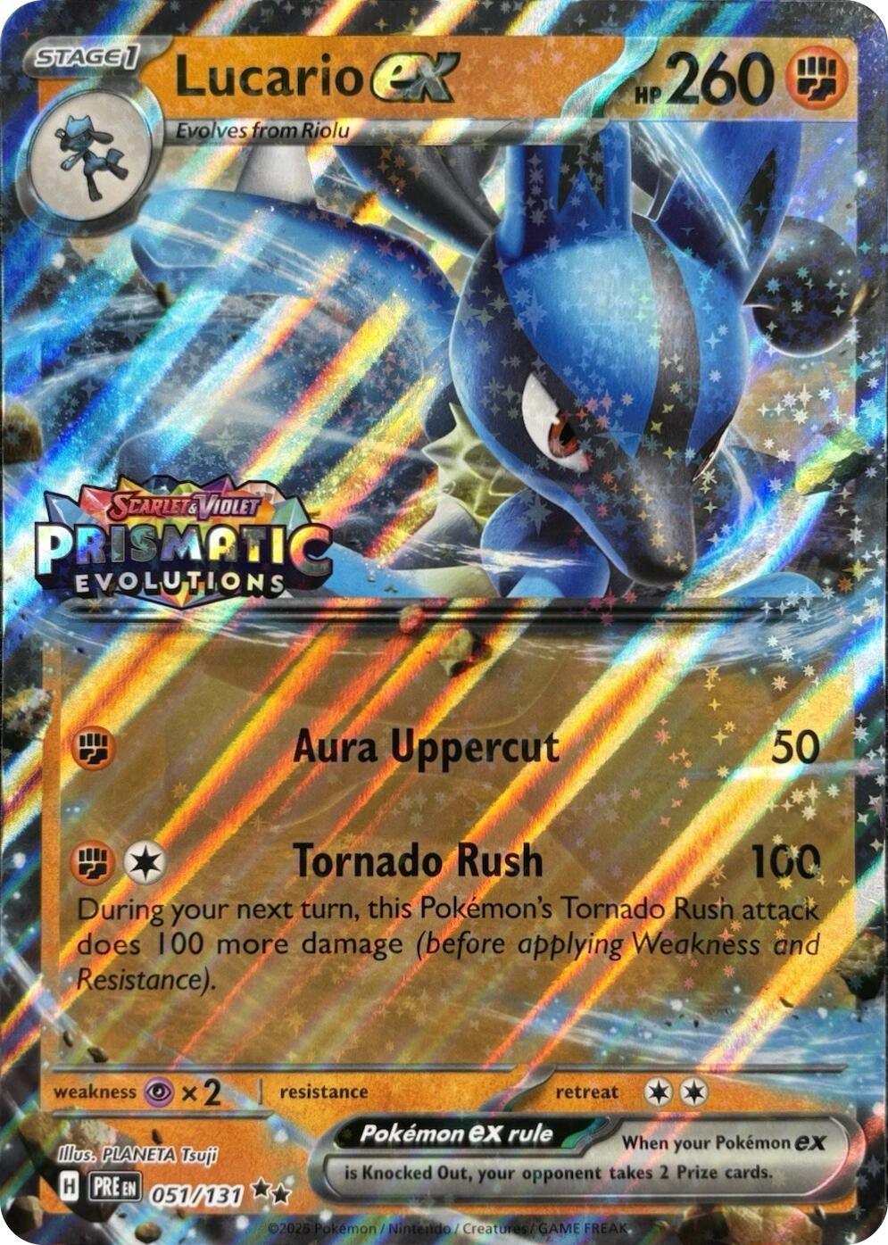 Lucario ex (051/131) (Prismatic Evolutions Stamp) [Miscellaneous Cards] (ONLINE ORDER ONLY)