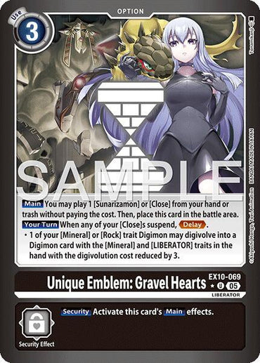 Unique Emblem: Gravel Hearts [EX10-069] (Limited Foil) [Sinister Order] (ONLINE ORDER ONLY)