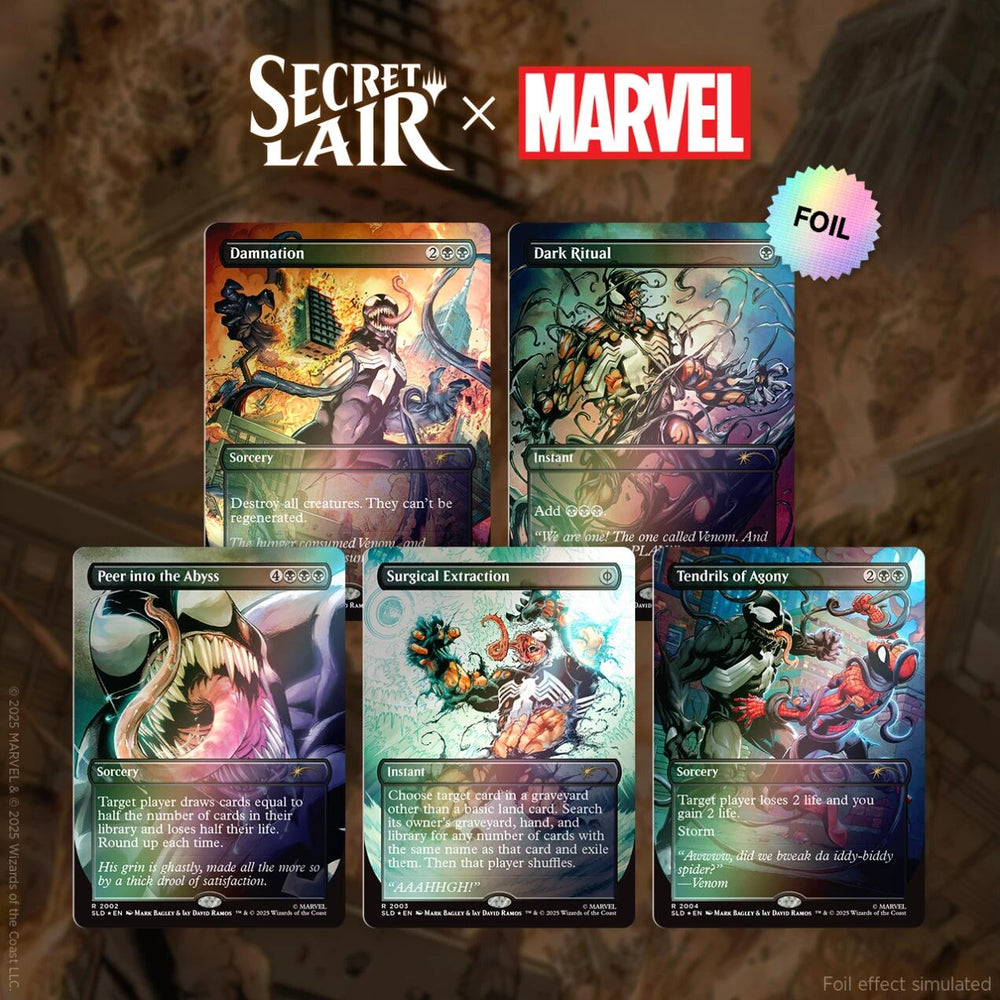 (Preorder) Secret Lair Drop: Secret Lair x Marvel's Spider-Man: Venom Unleashed (Colors) (Rainbow Foil Edition) (ONLINE ORDER ONLY)