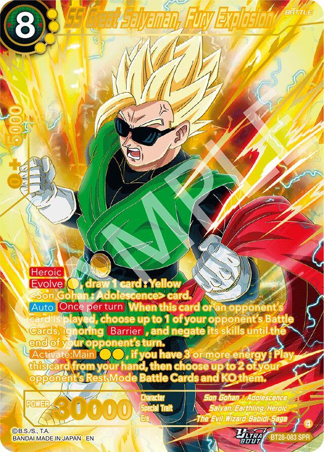 SS Great Saiyaman, Fury Explosion (SPR) (BT28-083) [Prismatic Clash] (ONLINE ORDER ONLY)