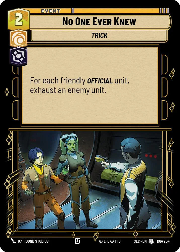 No One Ever Knew (196/264) (196/264) [Secrets of Power] (ONLINE ORDER ONLY)