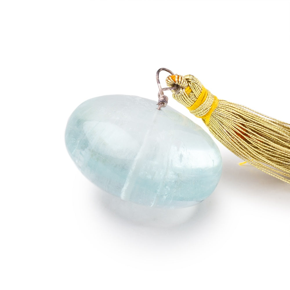 24-28mm Aquamarine plain rondelle focal bead 1 piece (ONLINE ORDER ONLY)