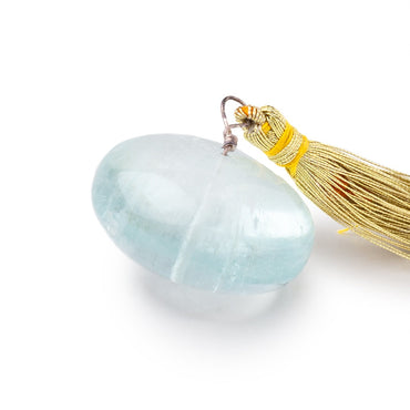 24-28mm Aquamarine plain rondelle focal bead 1 piece (ONLINE ORDER ONLY)