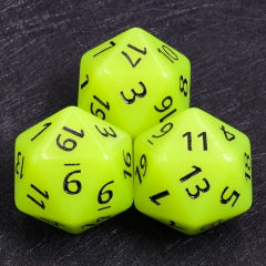 55mm Titan d20 (Glow Green) Glow in the Dark Huge d20 for DND RPG (Online Only)