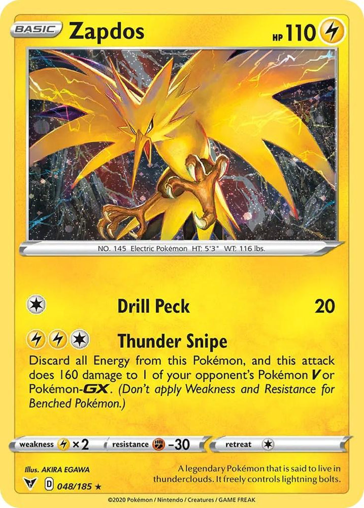 Zapdos (048/185) (Cosmos Holo) [Sword & Shield: Vivid Voltage] (Online Only)