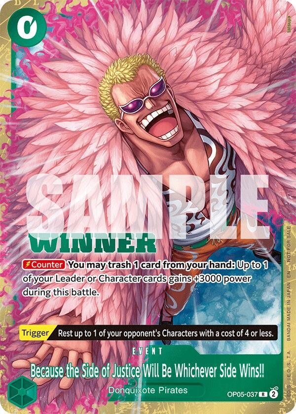 Because the Side of Justice Will Be Whichever Side Wins!! (Winner Pack 2025 Vol. 4) [One Piece Promotion Cards] (ONLINE ORDER ONLY)