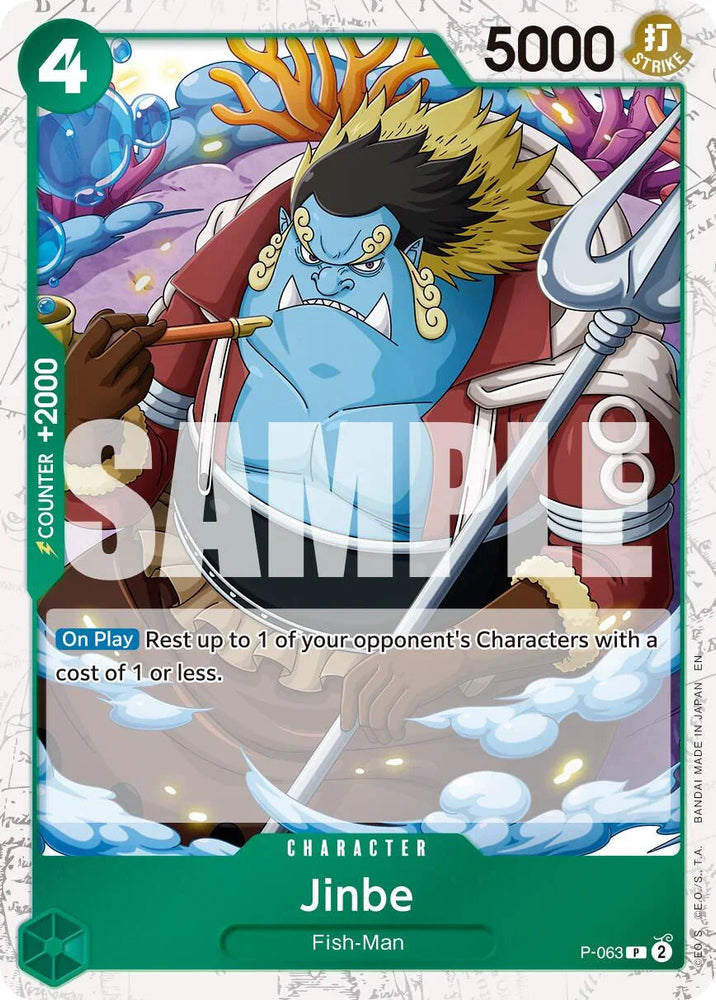Jinbe (P-063) (Pirate Foil) [Premium Booster -The Best- Vol. 2] (ONLINE ORDER ONLY)