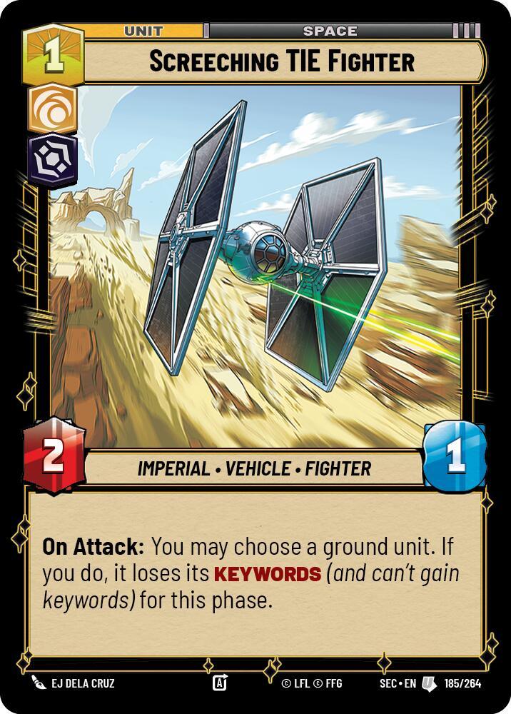 Screeching TIE Fighter (185/264) (185/264) [Secrets of Power] (ONLINE ORDER ONLY)
