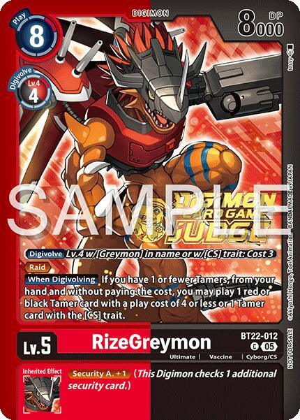 RizeGreymon [BT22-012] (Judge Pack 2025 Wave 2) [Cyber Eden] (ONLINE ORDER ONLY)