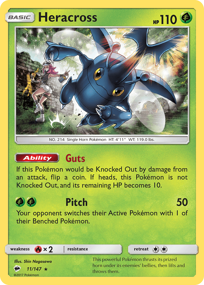 Heracross (11/147) [Sun & Moon: Burning Shadows] (Online Only)