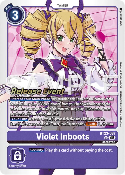 Violet Inboots [BT23-087] [Hackers' Slumber Release Event Cards] (ONLINE ORDER ONLY)