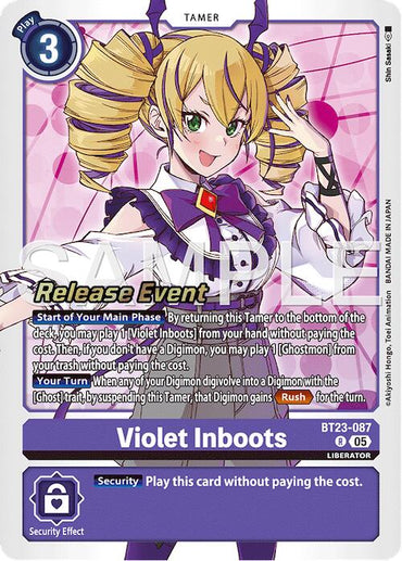 Violet Inboots [BT23-087] [Hackers' Slumber Release Event Cards] (ONLINE ORDER ONLY)