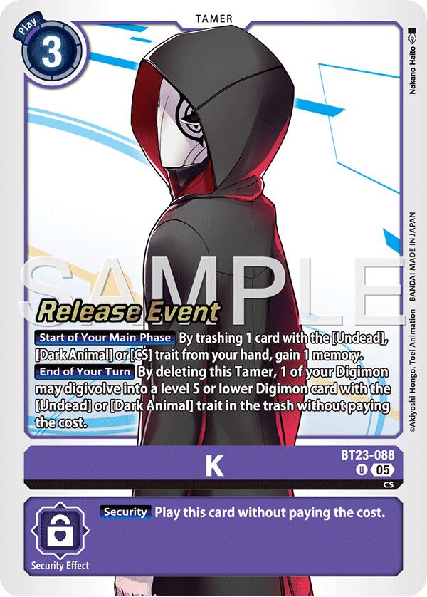 K [BT23-088] [Hackers' Slumber Release Event Cards] (ONLINE ORDER ONLY)
