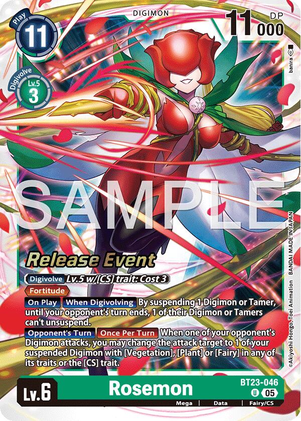 Rosemon [BT23-046] [Hackers' Slumber Release Event Cards] (ONLINE ORDER ONLY)