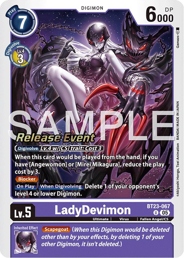 LadyDevimon [BT23-067] [Hackers' Slumber Release Event Cards] (ONLINE ORDER ONLY)