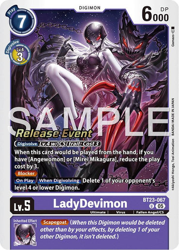 LadyDevimon [BT23-067] [Hackers' Slumber Release Event Cards] (ONLINE ORDER ONLY)