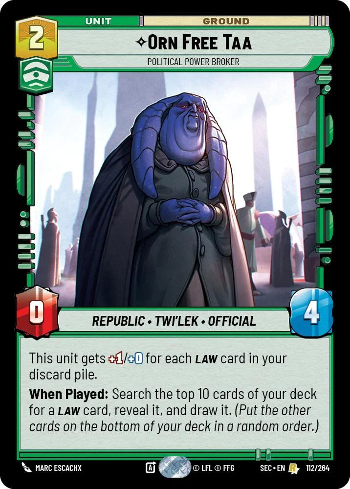 Orn Free Taa (112/264) - Political Power Broker (112/264) [Secrets of Power] (ONLINE ORDER ONLY)