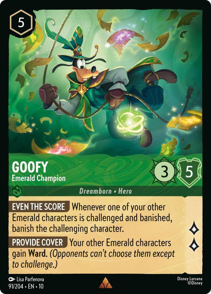 Goofy - Emerald Champion (91/204) [Whispers in the Well] (ONLINE ORDER ONLY)