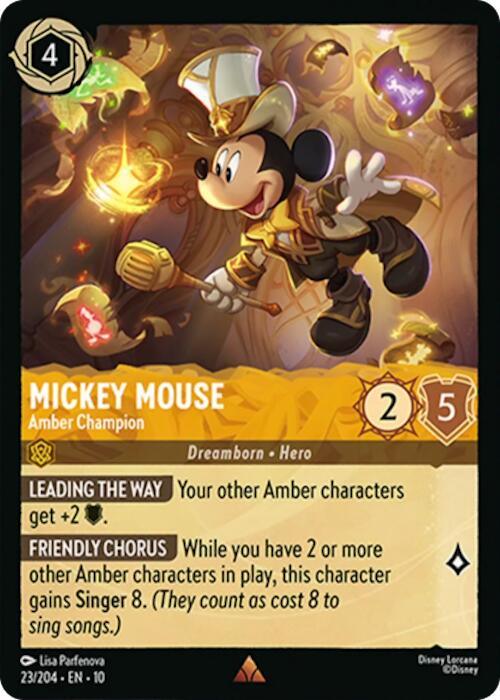 Mickey Mouse - Amber Champion (23/204) [Whispers in the Well] (ONLINE ORDER ONLY)