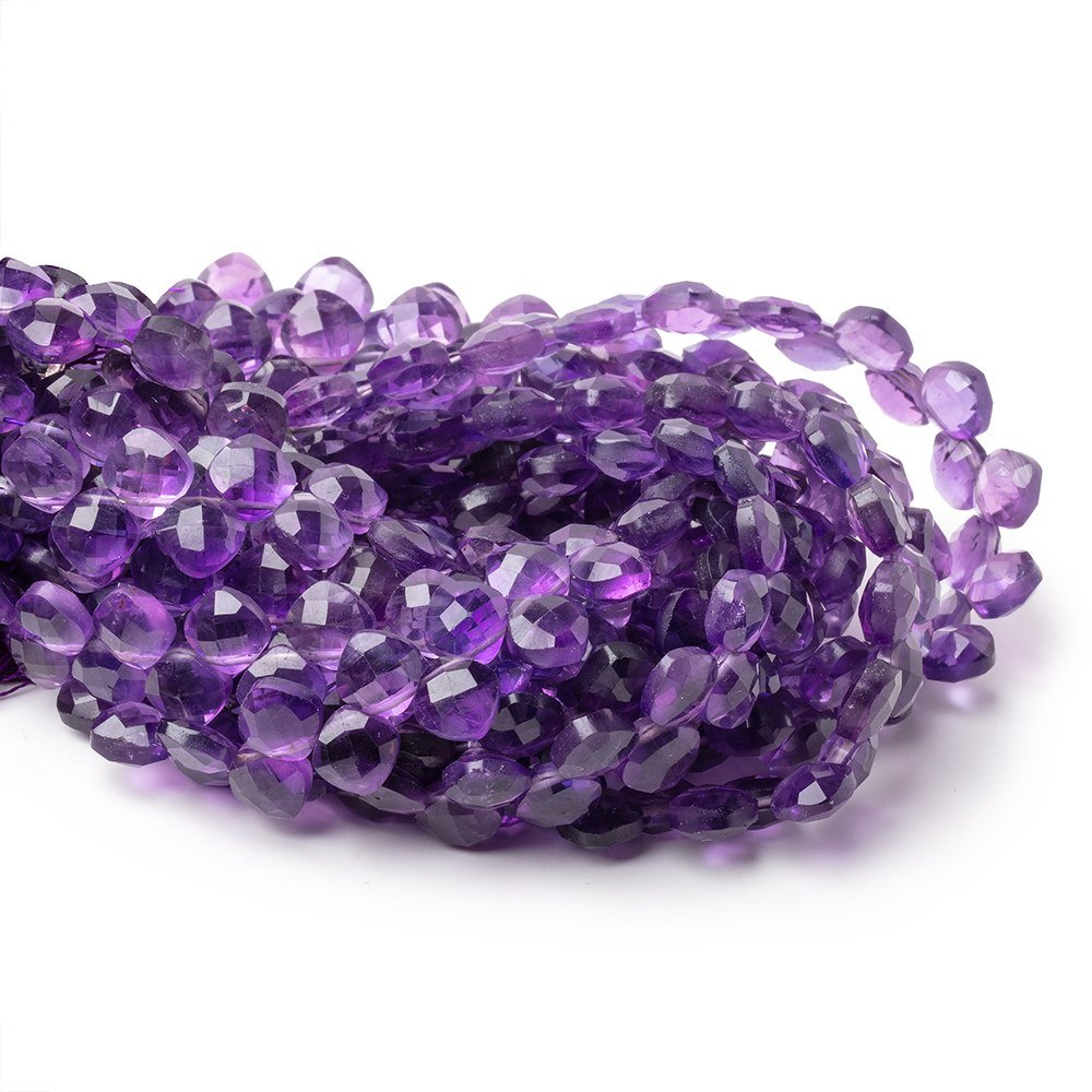 6.5mm African Amethyst Corner Drilled Pillow Beads 7.5 inch 45 pieces (ONLINE ORDER ONLY)