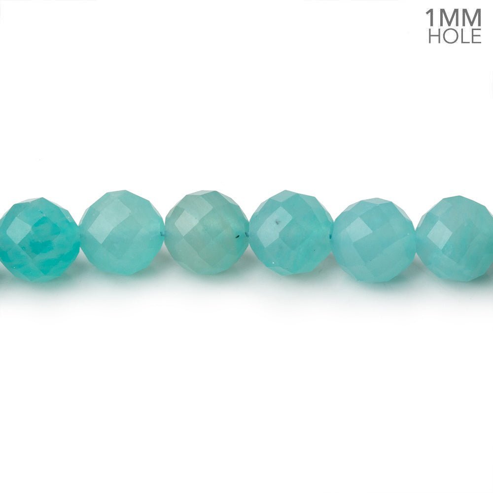 6.5mm Amazonite Faceted Round Beads 16 inch 63 pieces 1mm hole (ONLINE ORDER ONLY)