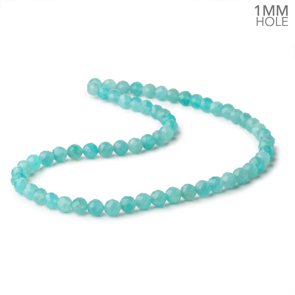 6.5mm Amazonite Faceted Round Beads 16 inch 63 pieces 1mm hole (ONLINE ORDER ONLY)