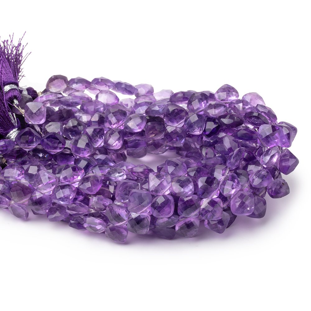 6.5mm Amethyst Faceted Pillow Beads 7.5 inch 46 pieces (ONLINE ORDER ONLY)