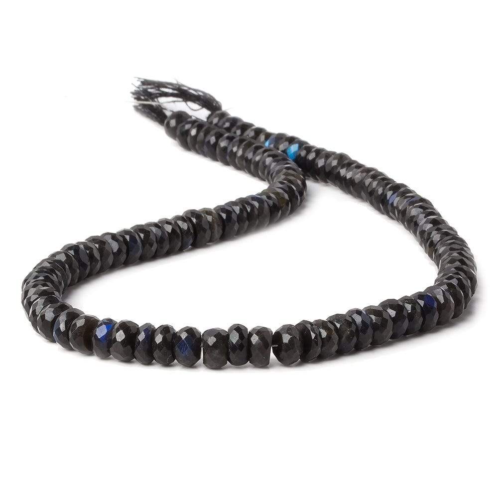9mm Black Labradorite faceted rondelle beads 16 inch 96 pieces AAA (ONLINE ORDER ONLY)