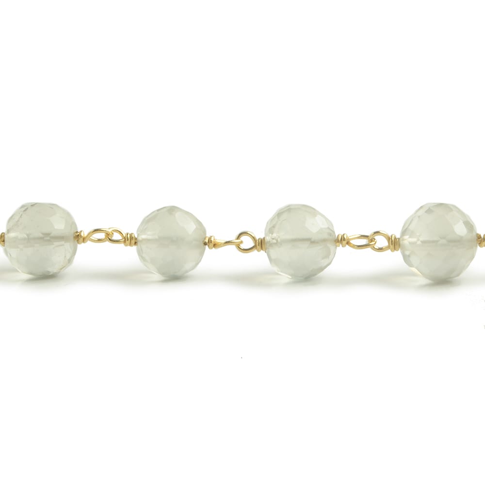 6.5mm Ceylon Moonstone faceted round Vermeil Chain by the foot 24 pieces (ONLINE ORDER ONLY)