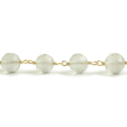 6.5mm Ceylon Moonstone faceted round Vermeil Chain by the foot 24 pieces (ONLINE ORDER ONLY)