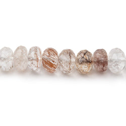 6.5mm Copper Rutilated Quartz Faceted Rondelle Beads 14 inch 74 pieces (ONLINE ORDER ONLY)