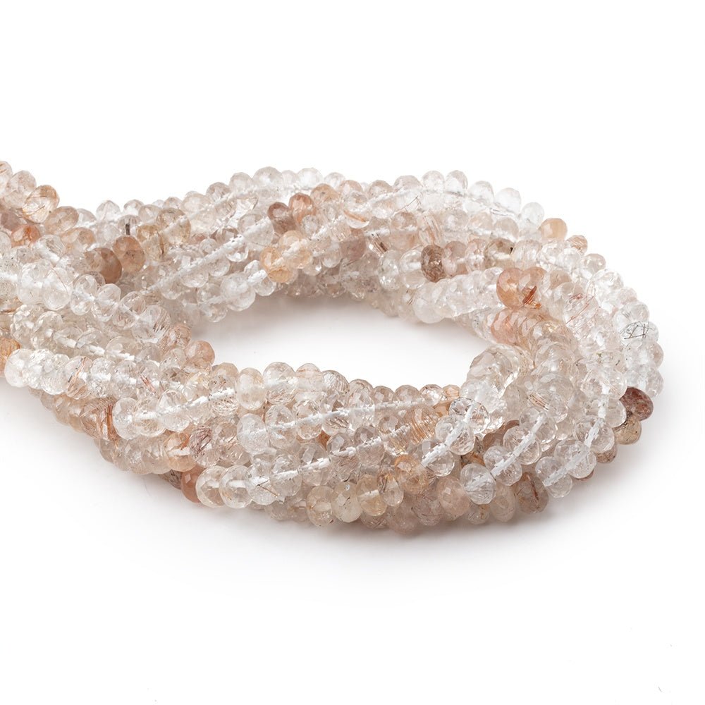 6.5mm Copper Rutilated Quartz Faceted Rondelle Beads 14 inch 74 pieces (ONLINE ORDER ONLY)