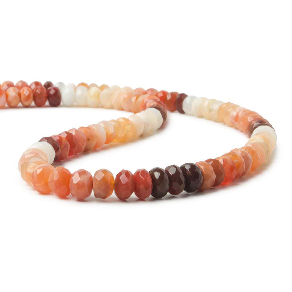 6.5mm Multi Color Fire Opal Plain Rondelle Beads 16 inch 102 pieces (ONLINE ORDER ONLY)