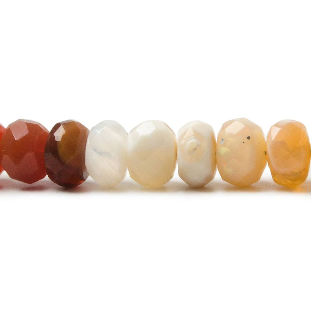 6.5mm Multi Color Fire Opal Plain Rondelle Beads 16 inch 102 pieces (ONLINE ORDER ONLY)