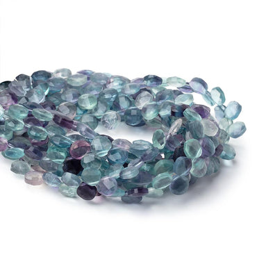 6.5mm Multi Color Fluorite Corner Drilled Pillow Beads 7.5 inch 45 pieces (ONLINE ORDER ONLY)