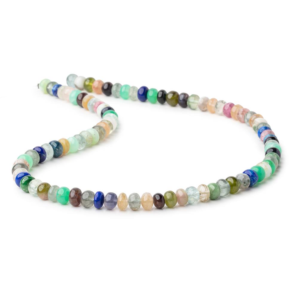6.5mm Multi Gemstone Plain Rondelle Beads 16 inch 90 pieces (ONLINE ORDER ONLY)