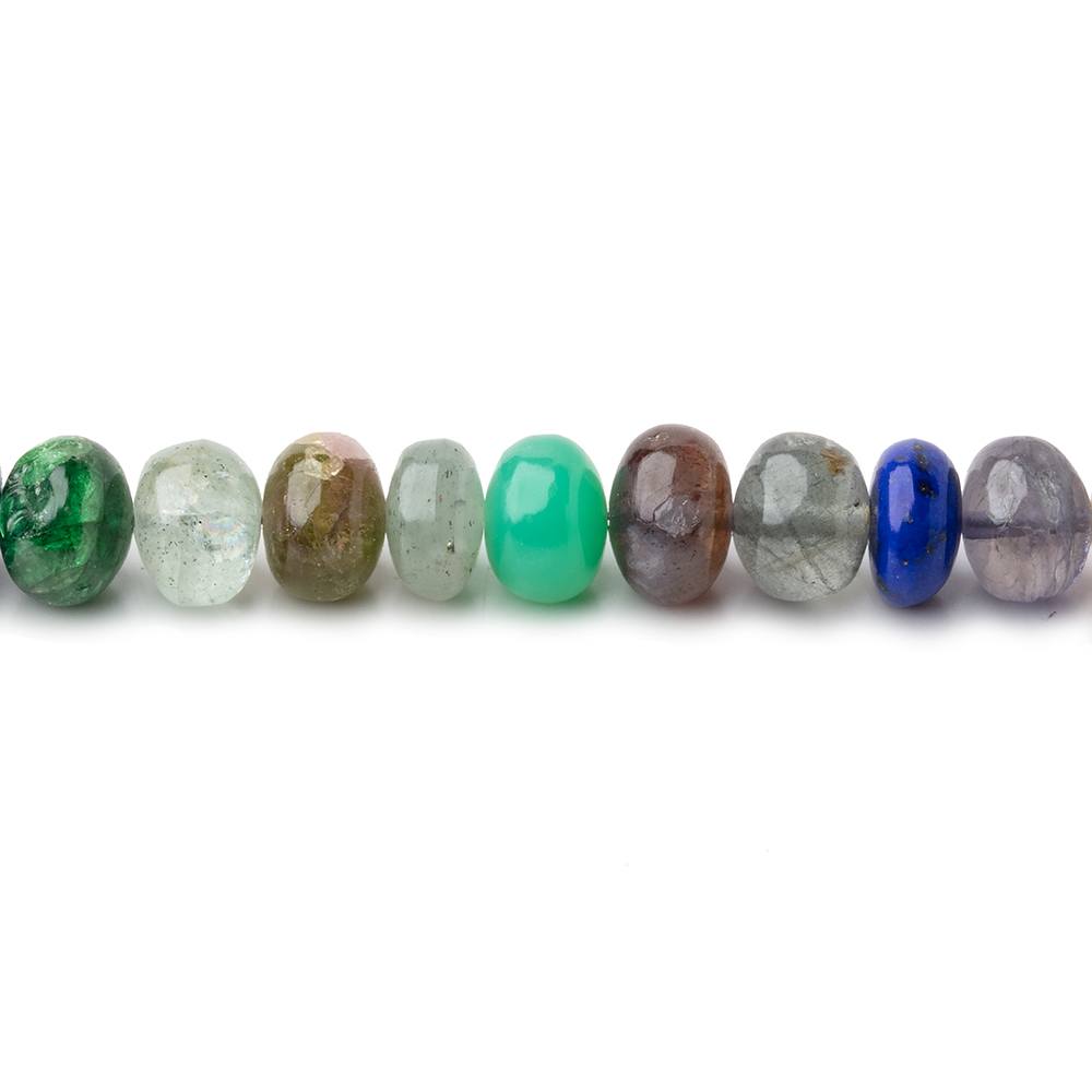 6.5mm Multi Gemstone Plain Rondelle Beads 16 inch 90 pieces (ONLINE ORDER ONLY)