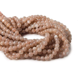 6.5mm Peach Moonstone plain round beads 15 inch 50 pieces A Grade (ONLINE ORDER ONLY)