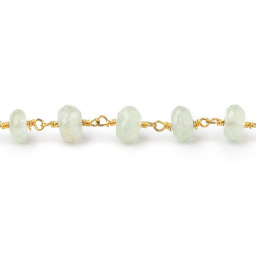 6.5mm Prehnite Faceted Rondelles on Gold Plated Chain (ONLINE ORDER ONLY)