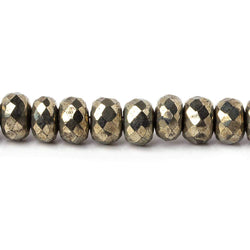 6.5mm Pyrite Faceted Rondelle Beads 13 inch 78 pieces (ONLINE ORDER ONLY)