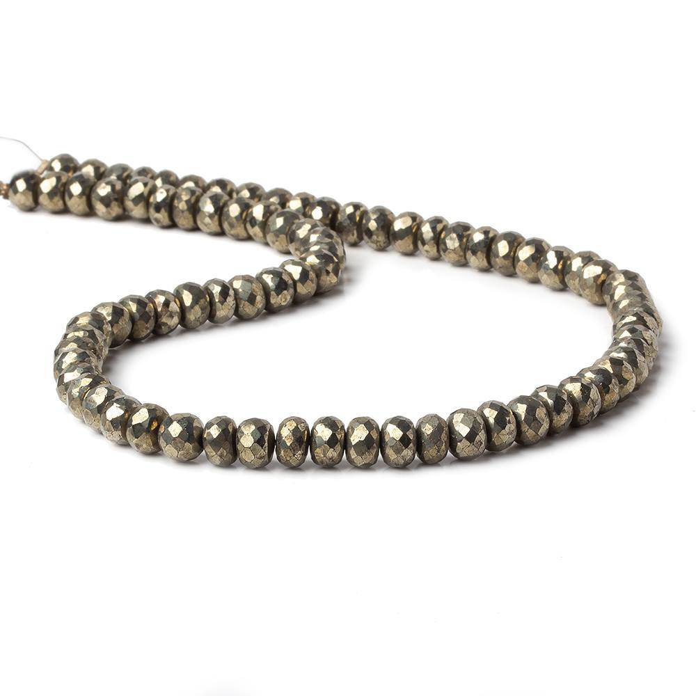 6.5mm Pyrite Faceted Rondelle Beads 13 inch 78 pieces (ONLINE ORDER ONLY)