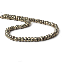 6.5mm Pyrite Faceted Rondelle Beads 13 inch 78 pieces (ONLINE ORDER ONLY)