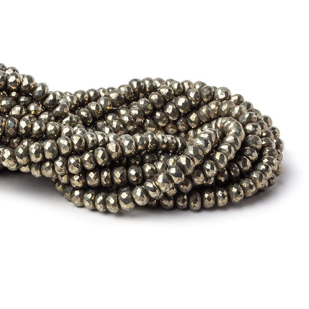 6.5mm Pyrite Faceted Rondelle Beads 13 inch 78 pieces (ONLINE ORDER ONLY)