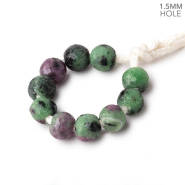 6.5mm Ruby in Zoisite 1.5mm Large Hole Faceted Rounds Set of 10 (ONLINE ORDER ONLY)