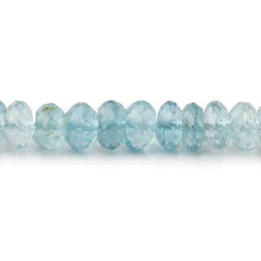 6.5mm Shaded Aquamarine Plain Rondelle Beads 16 inch 115 pieces AA (ONLINE ORDER ONLY)